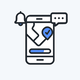 Smartphone with live map, progress bar, and notifications representing real-time job tracking